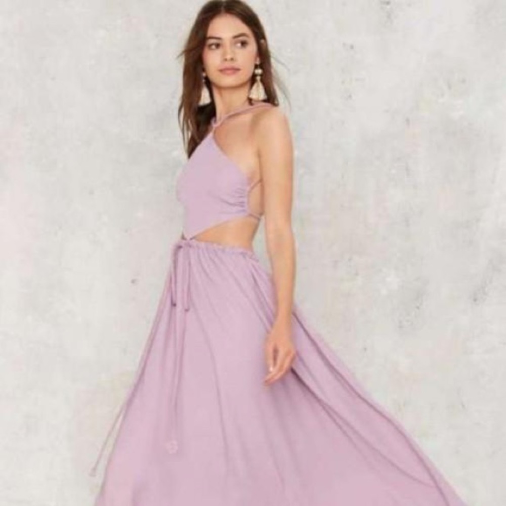 Lioness nasty gal Lilac halter maxi dress